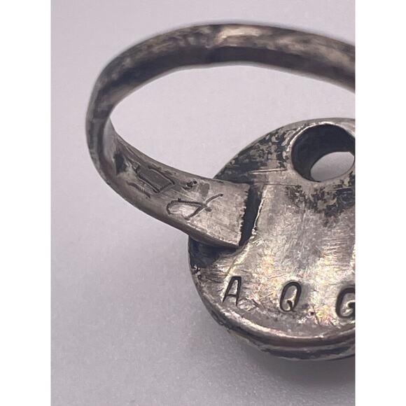 Vtg Annie Quam Gasper AQC Turquoise Hummingbird Sterling Native American Ring - Picture 6 of 7